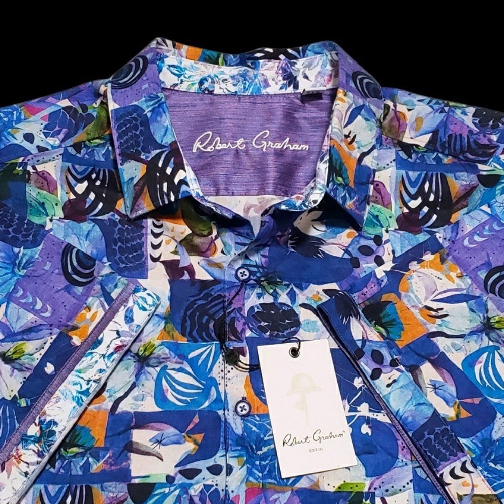 NEW Robert Graham Bold Artwork 4XL Classic Fit Short Sleeve Sport Shirt